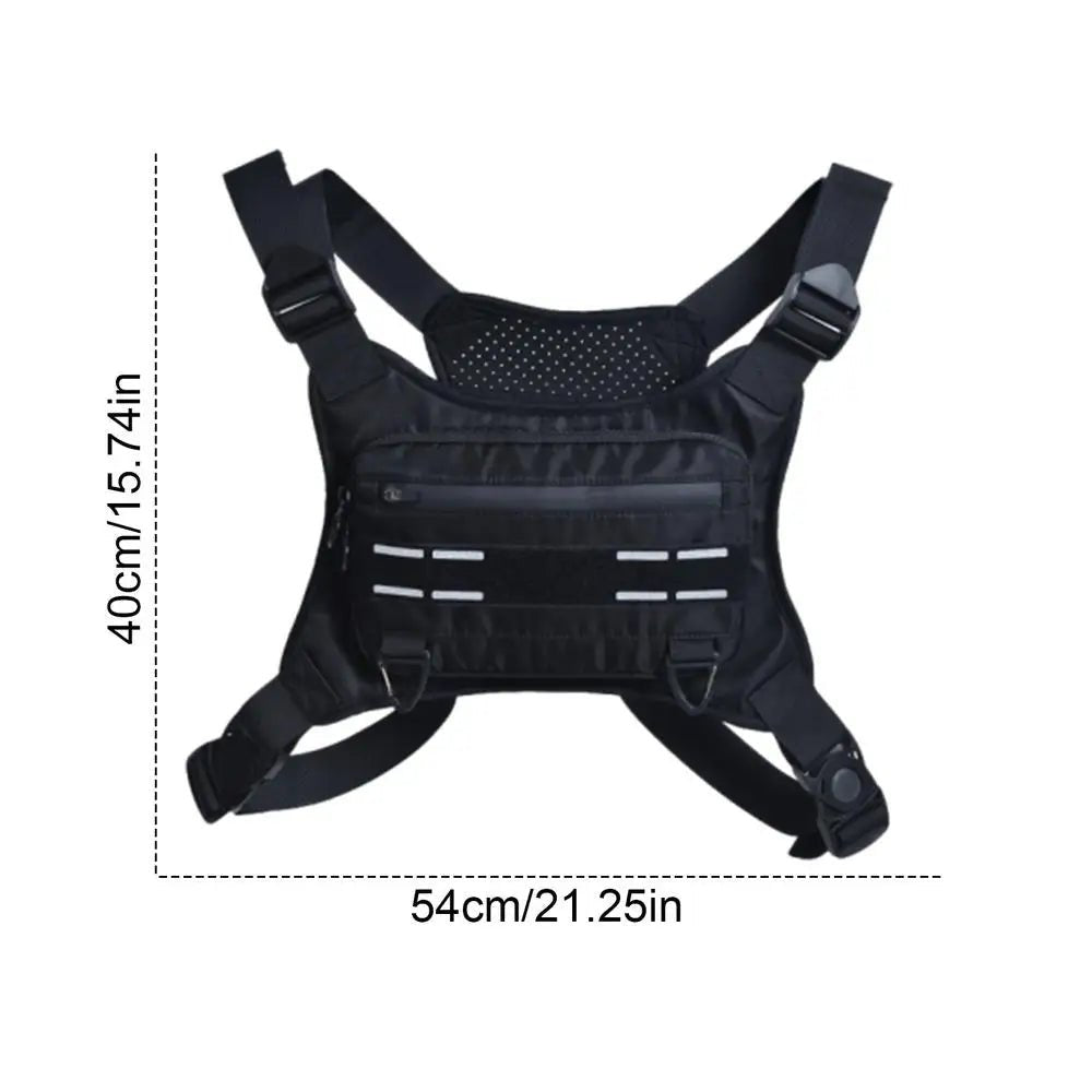 Adjustable Running Vest & Chest Pack – Reflective Sports Chest Bag with Phone Holder for Cycling, Training & Outdoor Fitness - Ironwearpro