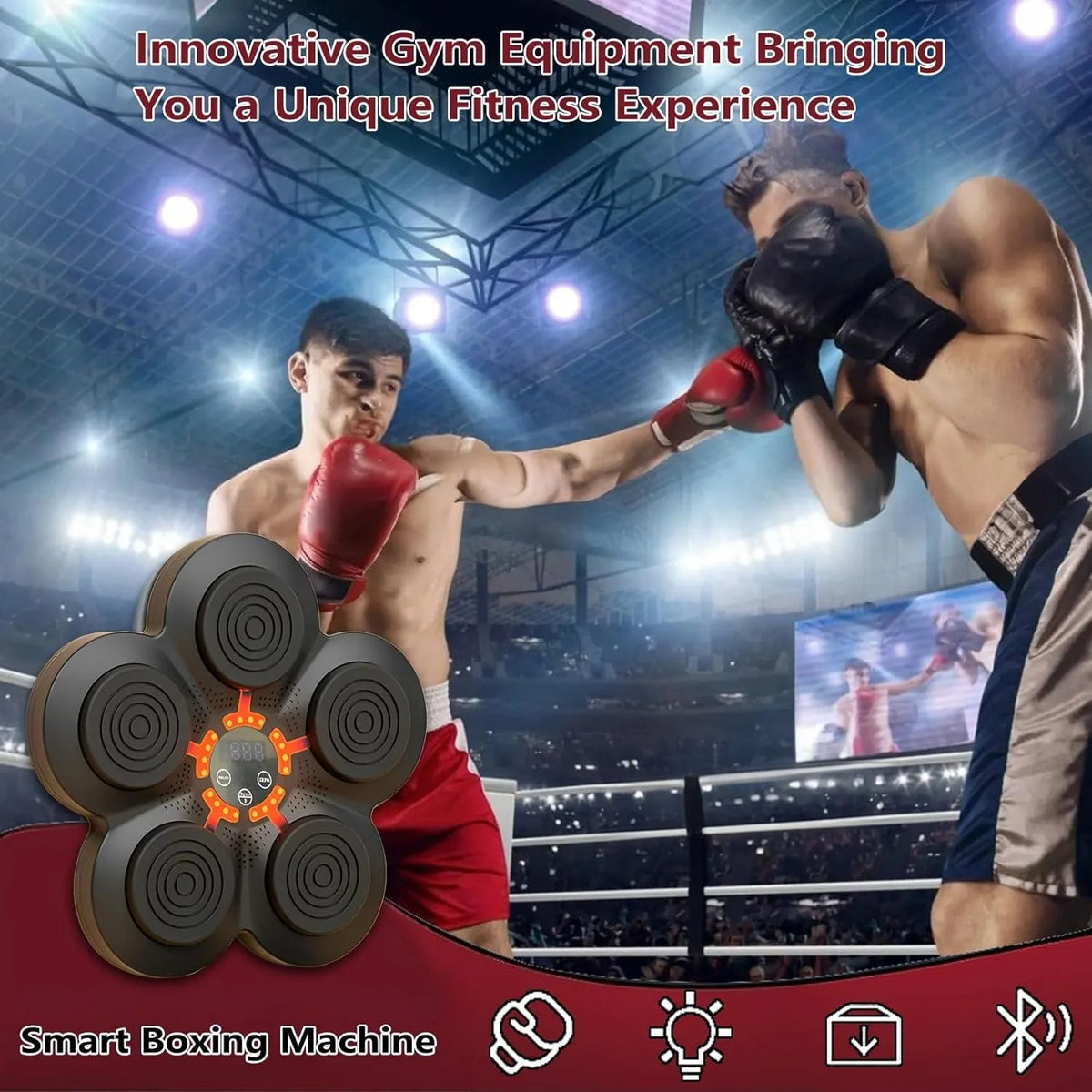 Smart Music Boxing Machine – Electronic Wall-Mounted Boxing Training Equipment with Boxing Gloves for Home Workouts & Agility - Ironwearpro