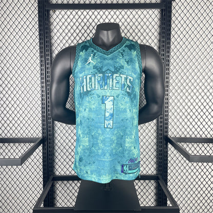 2023 Season Hornets #1 Ball Basketball Jersey