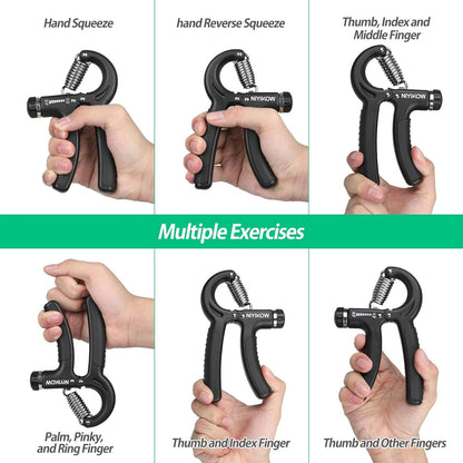 Adjustable Hand Grip Strengthener – Forearm & Wrist Exerciser with 22-132lbs (10-60kg) Adjustable Resistance for Athletes - Ironwearpro