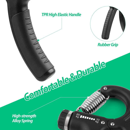 Adjustable Hand Grip Strengthener – Forearm & Wrist Exerciser with 22-132lbs (10-60kg) Adjustable Resistance for Athletes - Ironwearpro