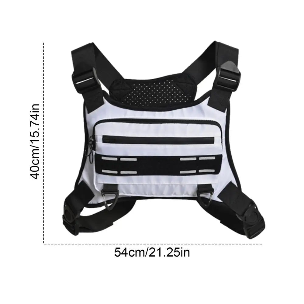 Adjustable Running Vest & Chest Pack – Reflective Sports Chest Bag with Phone Holder for Cycling, Training & Outdoor Fitness - Ironwearpro