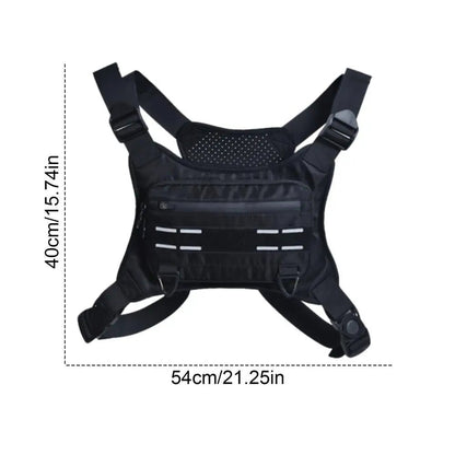Adjustable Running Vest & Chest Pack – Reflective Sports Chest Bag with Phone Holder for Cycling, Training & Outdoor Fitness - Ironwearpro