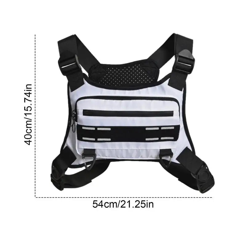 Adjustable Running Vest & Chest Pack – Reflective Sports Chest Bag with Phone Holder for Cycling, Training & Outdoor Fitness - Ironwearpro