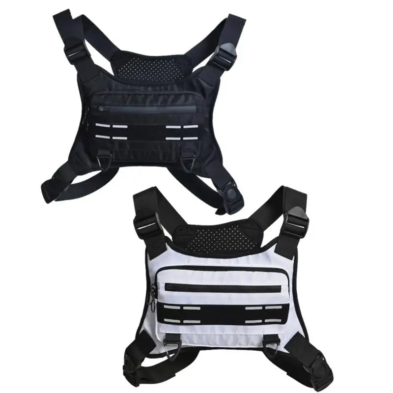 Adjustable Running Vest & Chest Pack – Reflective Sports Chest Bag with Phone Holder for Cycling, Training & Outdoor Fitness - Ironwearpro