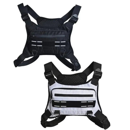 Adjustable Running Vest & Chest Pack – Reflective Sports Chest Bag with Phone Holder for Cycling, Training & Outdoor Fitness - Ironwearpro