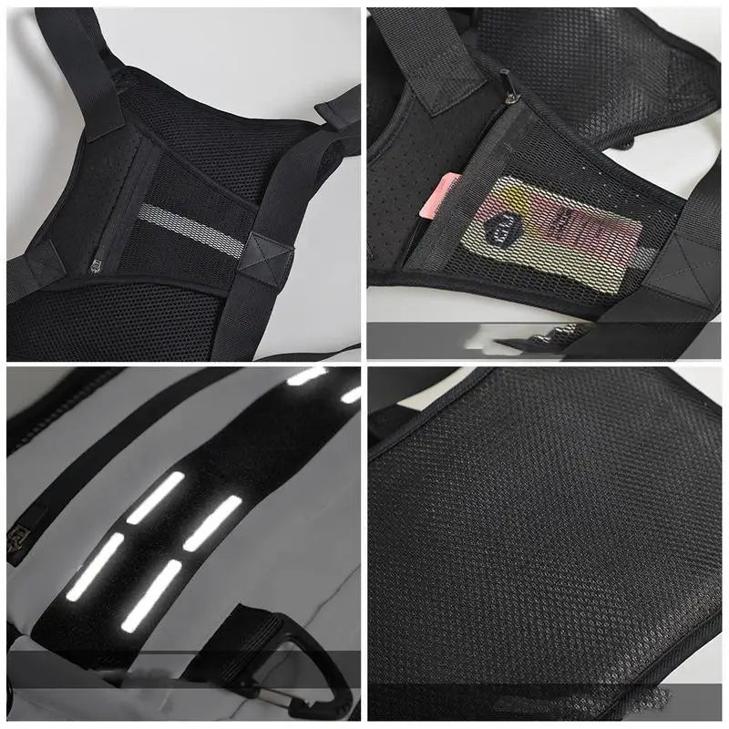 Adjustable Running Vest & Chest Pack – Reflective Sports Chest Bag with Phone Holder for Cycling, Training & Outdoor Fitness - Ironwearpro