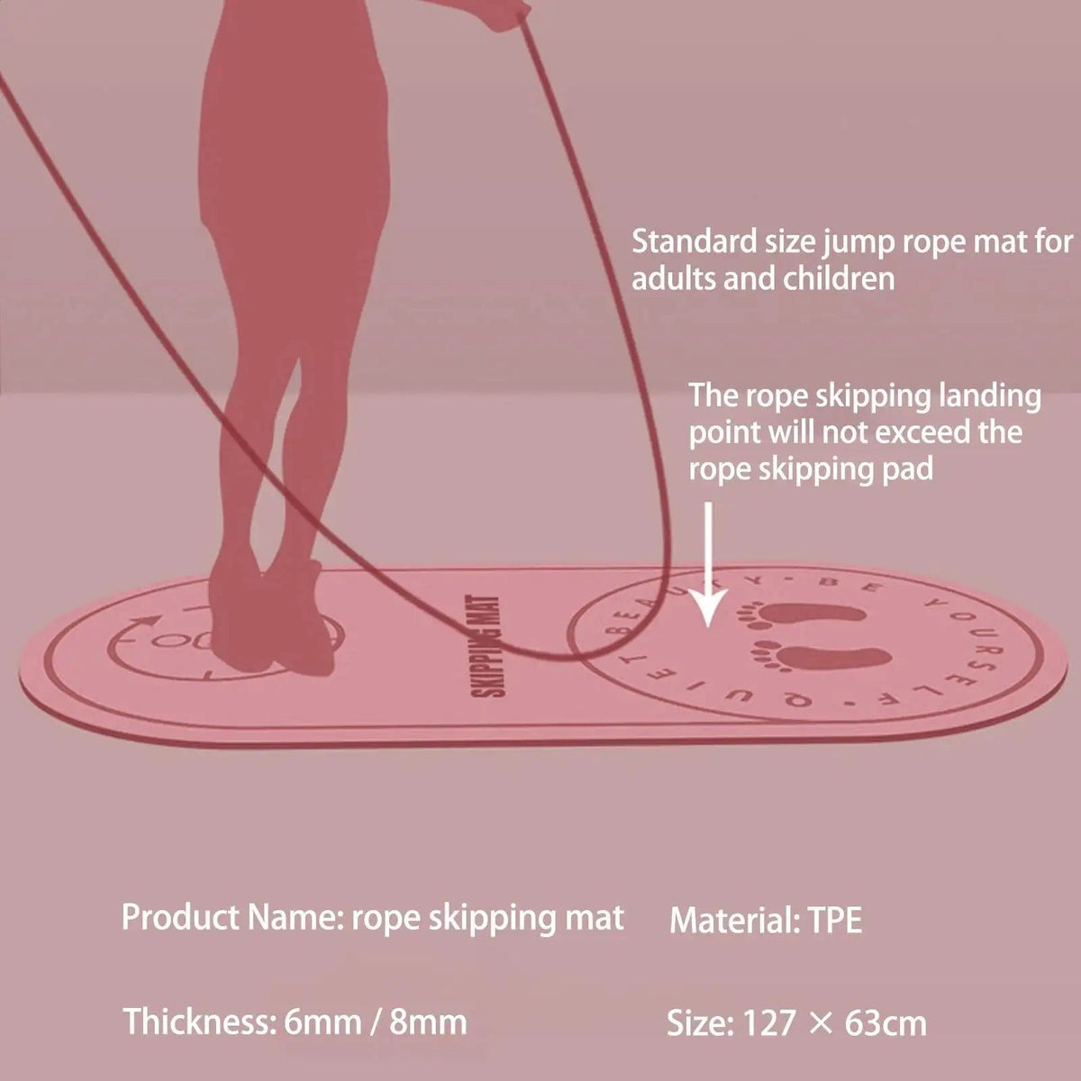 Anti-Noise Jump Rope & Yoga Mat – High-Density Shock Absorption TPE Exercise Pad for Home Gym & Quiet Workouts (8mm Thick) - Ironwearpro