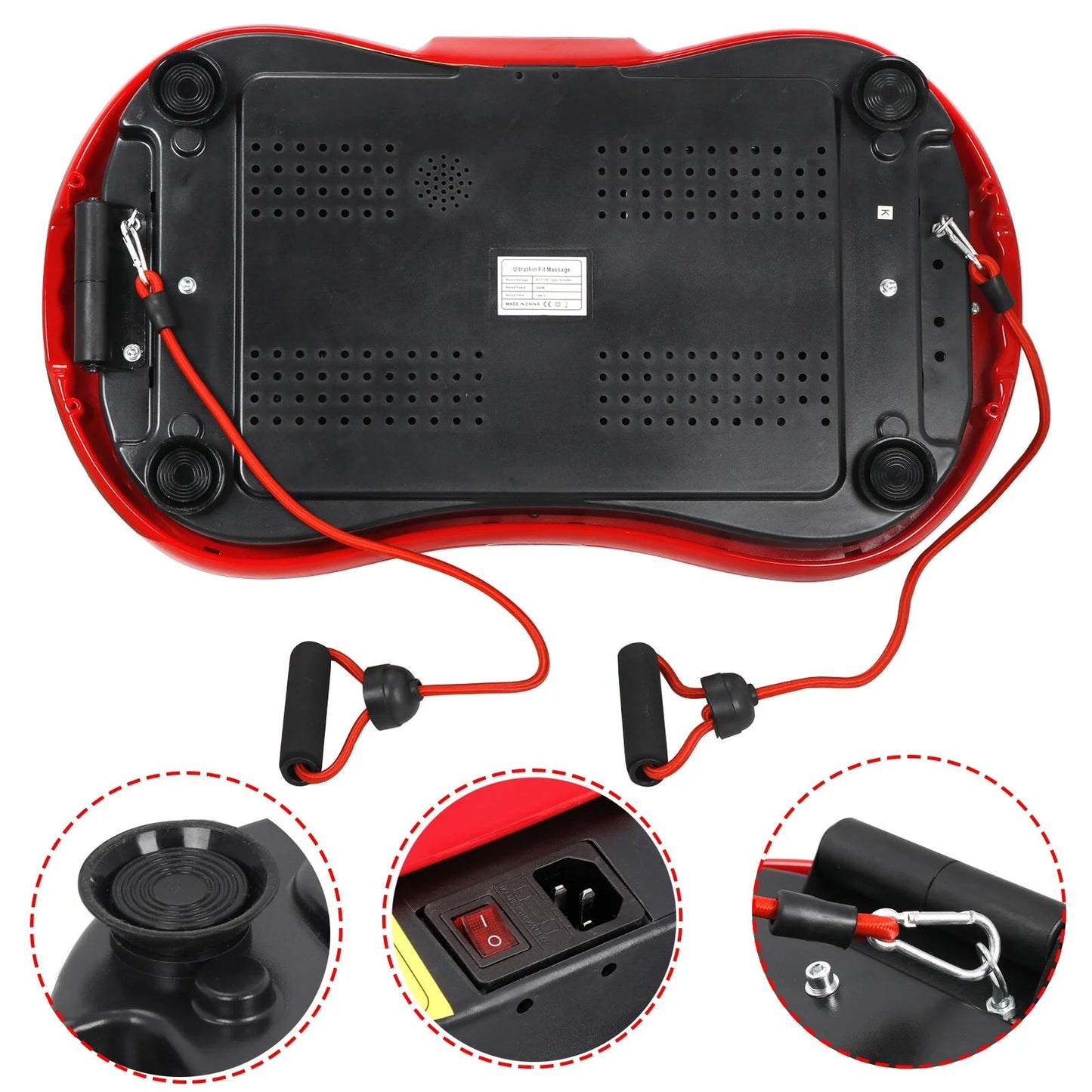 Full Body Vibration Plate Exercise Machine – Smart Fitness Platform with Bluetooth Speakers, 99 Speed Levels & Remote Control (Red) - Ironwearpro