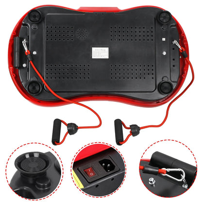 Full Body Vibration Plate Exercise Machine – Smart Fitness Platform with Bluetooth Speakers, 99 Speed Levels & Remote Control (Red) - Ironwearpro