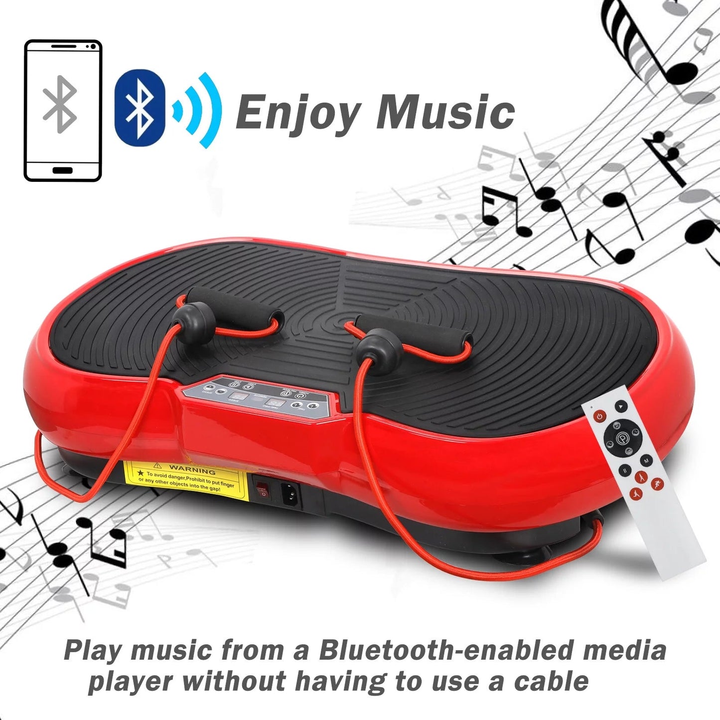 Full Body Vibration Plate Exercise Machine – Smart Fitness Platform with Bluetooth Speakers, 99 Speed Levels & Remote Control (Red) - Ironwearpro