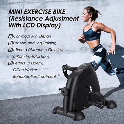 Mini Desk Bike Pedal Exerciser – Portable Under-Desk Exercise Bike with LCD Display for Legs, Arms & Physical Therapy - Ironwearpro
