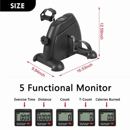 Mini Desk Bike Pedal Exerciser – Portable Under-Desk Exercise Bike with LCD Display for Legs, Arms & Physical Therapy - Ironwearpro