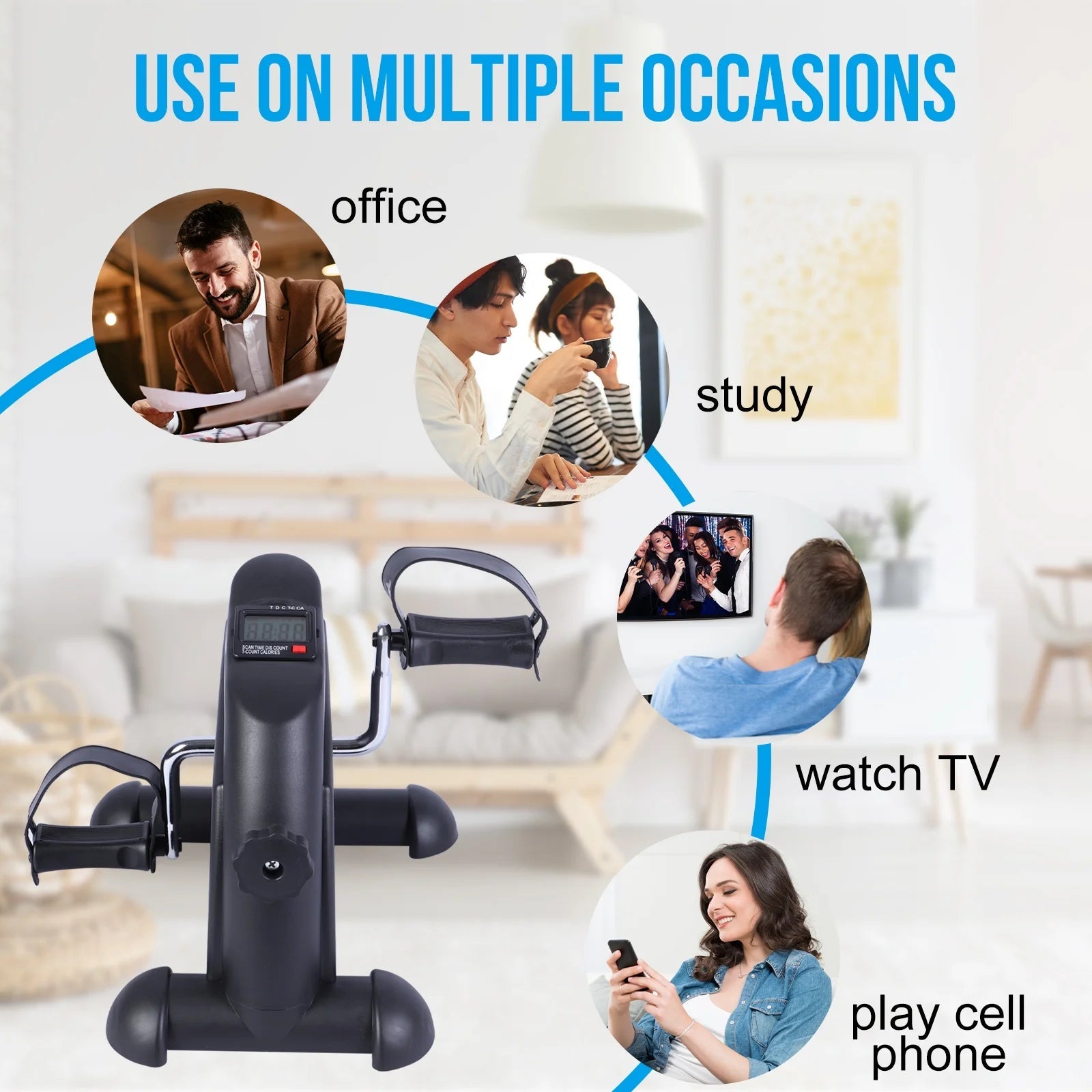 Mini Desk Bike Pedal Exerciser – Portable Under-Desk Exercise Bike with LCD Display for Legs, Arms & Physical Therapy - Ironwearpro