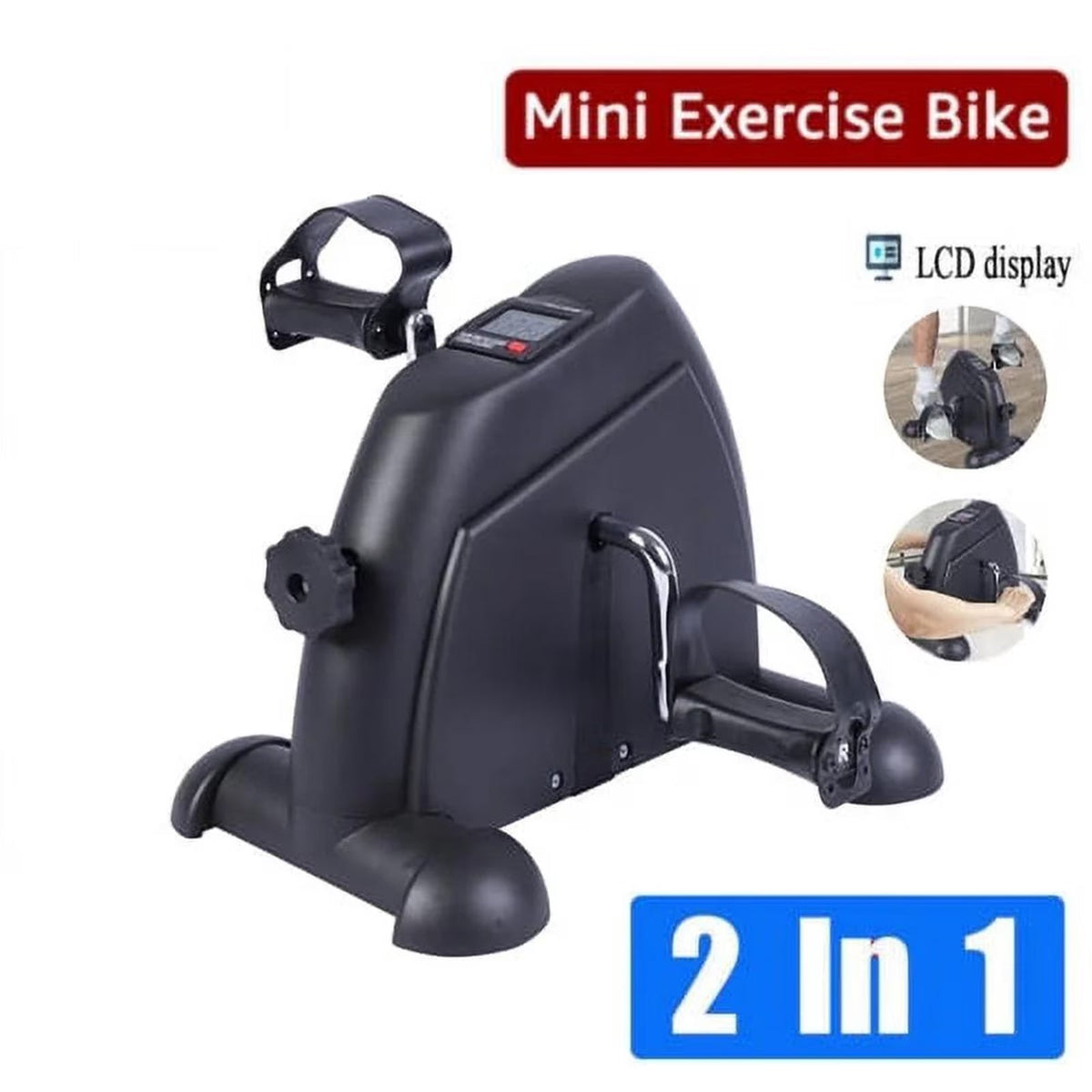 Mini Desk Bike Pedal Exerciser – Portable Under-Desk Exercise Bike with LCD Display for Legs, Arms & Physical Therapy - Ironwearpro