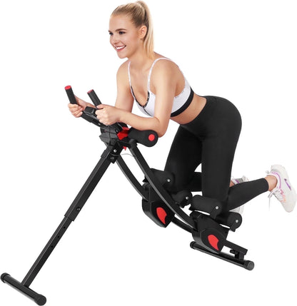 Multi-Functional Fitness Ab Machine – 4 Adjustable Resistance Levels Foldable Ab Trainer with Smart LCD Display (440lbs Capacity) - Ironwearpro