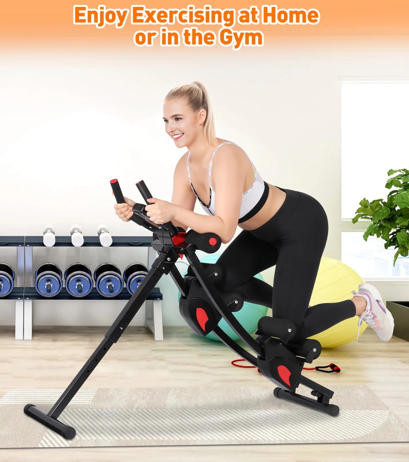 Multi-Functional Fitness Ab Machine – 4 Adjustable Resistance Levels Foldable Ab Trainer with Smart LCD Display (440lbs Capacity) - Ironwearpro