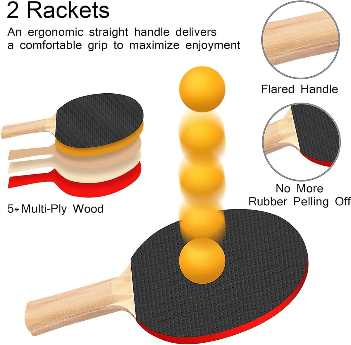 Portable Table Tennis Set – Retractable Ping Pong Net with 2 Premium Rackets, 6 Balls & Carry Bag for Indoor/Outdoor Games - Ironwearpro