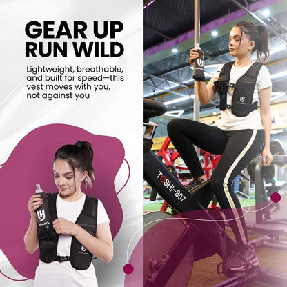 Premium Hydration Running Vest with 500ml Soft Bottle – Waterproof Phone Holder & Reflective Safety Vest for Unisex Jogging & Hiking - Ironwearpro