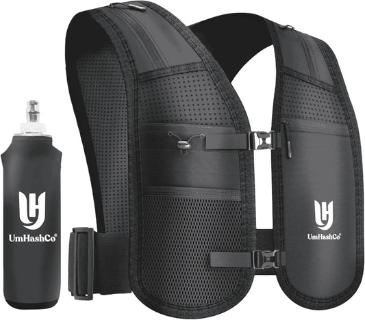 Premium Hydration Running Vest with 500ml Soft Bottle – Waterproof Phone Holder & Reflective Safety Vest for Unisex Jogging & Hiking - Ironwearpro