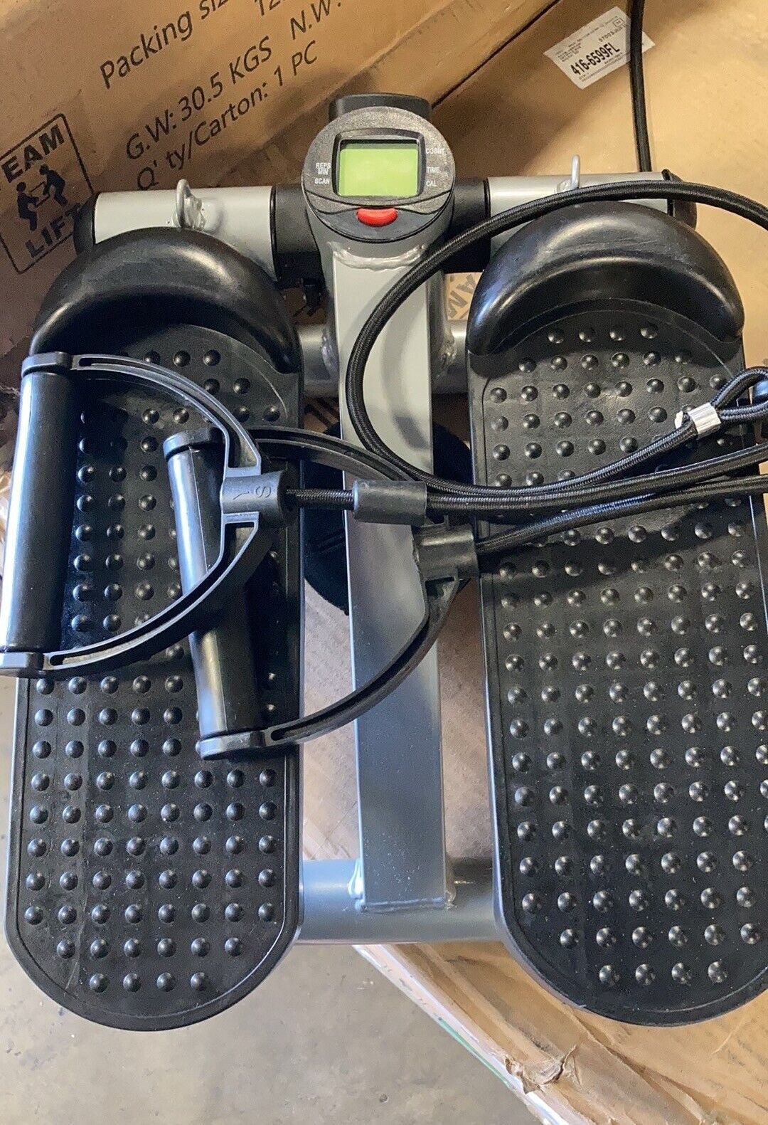 Premium Mini Stepper Machine with Resistance Bands – Compact Home Cardio Workout Station with LCD Digital Monitor - Ironwearpro