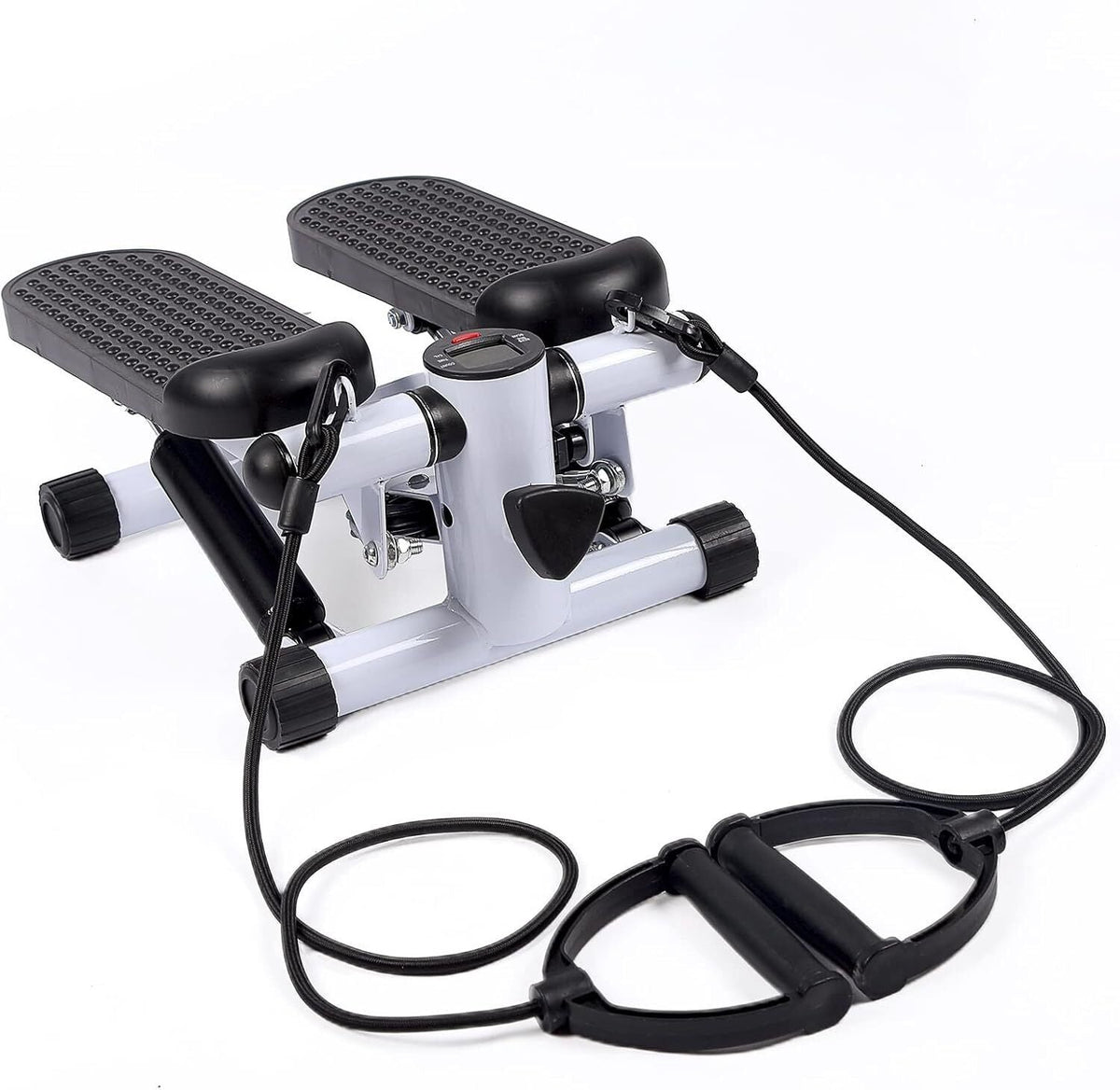 Premium Mini Stepper Machine with Resistance Bands – Compact Home Cardio Workout Station with LCD Digital Monitor - Ironwearpro