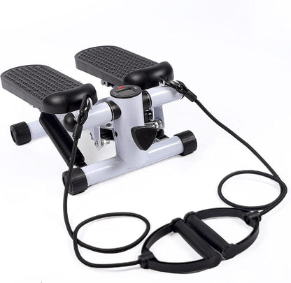 Premium Mini Stepper Machine with Resistance Bands – Compact Home Cardio Workout Station with LCD Digital Monitor - Ironwearpro