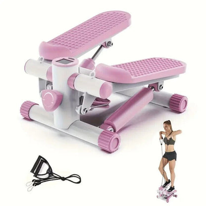 Premium Mini Stepper Machine with Resistance Bands – Compact Home Cardio Workout Station with LCD Digital Monitor - Ironwearpro