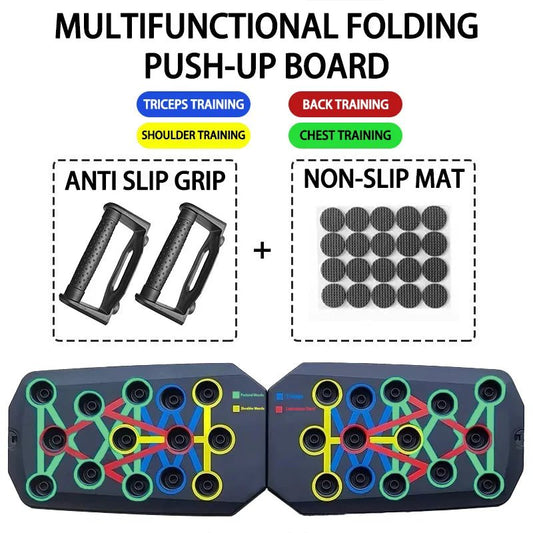 Premium Portable Push-Up Board Set – Foldable Color-Coded Fitness Strength Training System with Comfort Handles - Ironwearpro