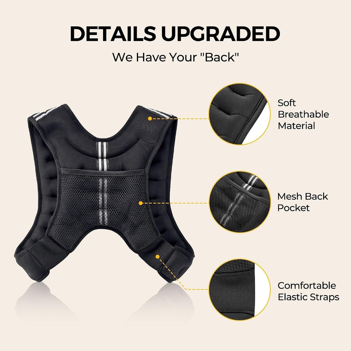 Premium Weighted Vest with Reflective Stripes – Odor-Resistant Lycra Weight Vest for Strength Training, Running & Fitness Workout - Ironwearpro