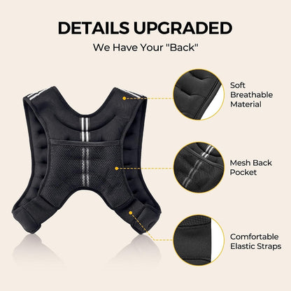 Premium Weighted Vest with Reflective Stripes – Odor-Resistant Lycra Weight Vest for Strength Training, Running & Fitness Workout - Ironwearpro
