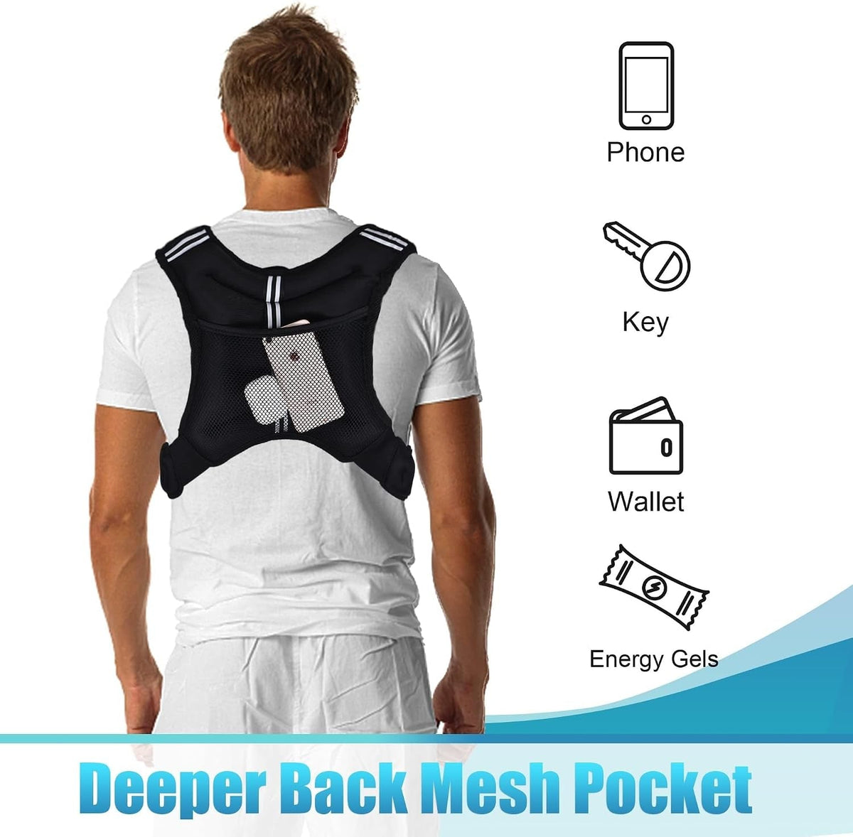 Premium Weighted Vest with Reflective Stripes – Odor-Resistant Lycra Weight Vest for Strength Training, Running & Fitness Workout - Ironwearpro