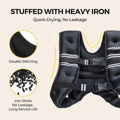 Premium Weighted Vest with Reflective Stripes – Odor-Resistant Lycra Weight Vest for Strength Training, Running & Fitness Workout - Ironwearpro