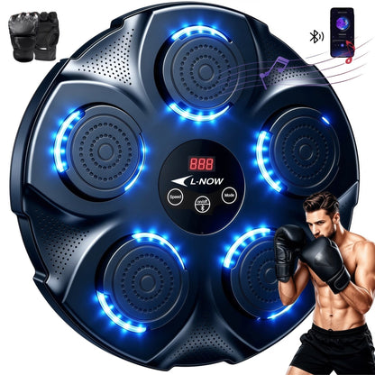 Professional Smart Music Boxing Machine with Gloves – Wall-Mounted Bluetooth Trainer with 10 Modes & 9 Speed Settings - Ironwearpro