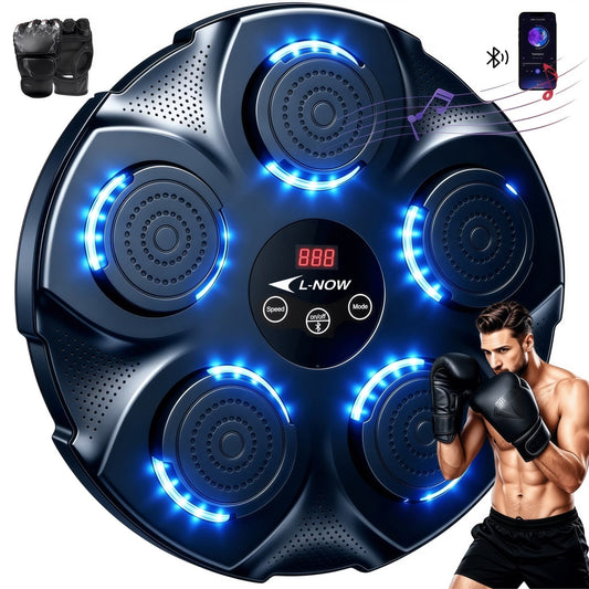 Professional Smart Music Boxing Machine with Gloves – Wall-Mounted Bluetooth Trainer with 10 Modes & 9 Speed Settings - Ironwearpro