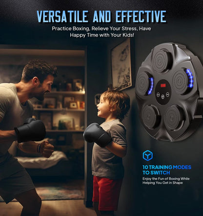 Professional Smart Music Boxing Machine with Gloves – Wall-Mounted Bluetooth Trainer with 10 Modes & 9 Speed Settings - Ironwearpro