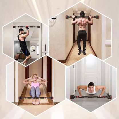Screwless No-Drill Pull-Up Bar for Doorway – Heavy Duty Press-Fit Chin-Up Bar for Home Gym (Adjustable 28"-36") - Ironwearpro