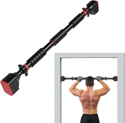Screwless No-Drill Pull-Up Bar for Doorway – Heavy Duty Press-Fit Chin-Up Bar for Home Gym (Adjustable 28"-36") - Ironwearpro