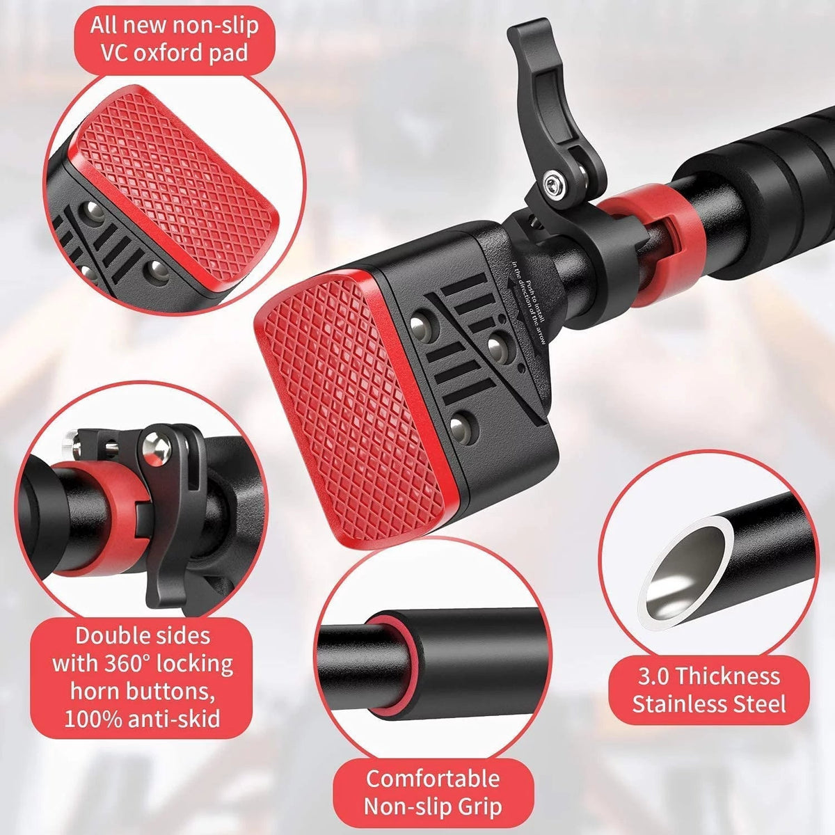 Screwless No-Drill Pull-Up Bar for Doorway – Heavy Duty Press-Fit Chin-Up Bar for Home Gym (Adjustable 28"-36") - Ironwearpro