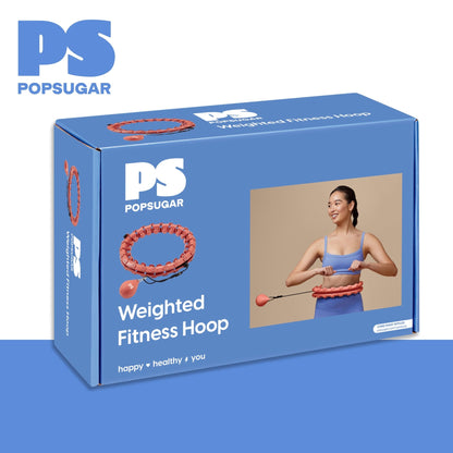 Smart Adjustable Fitness Hoop with 1kg Weighted Ball – Non-Drop Infinite Hula Hoop for Core Toning & Weight Loss (Coral) - Ironwearpro