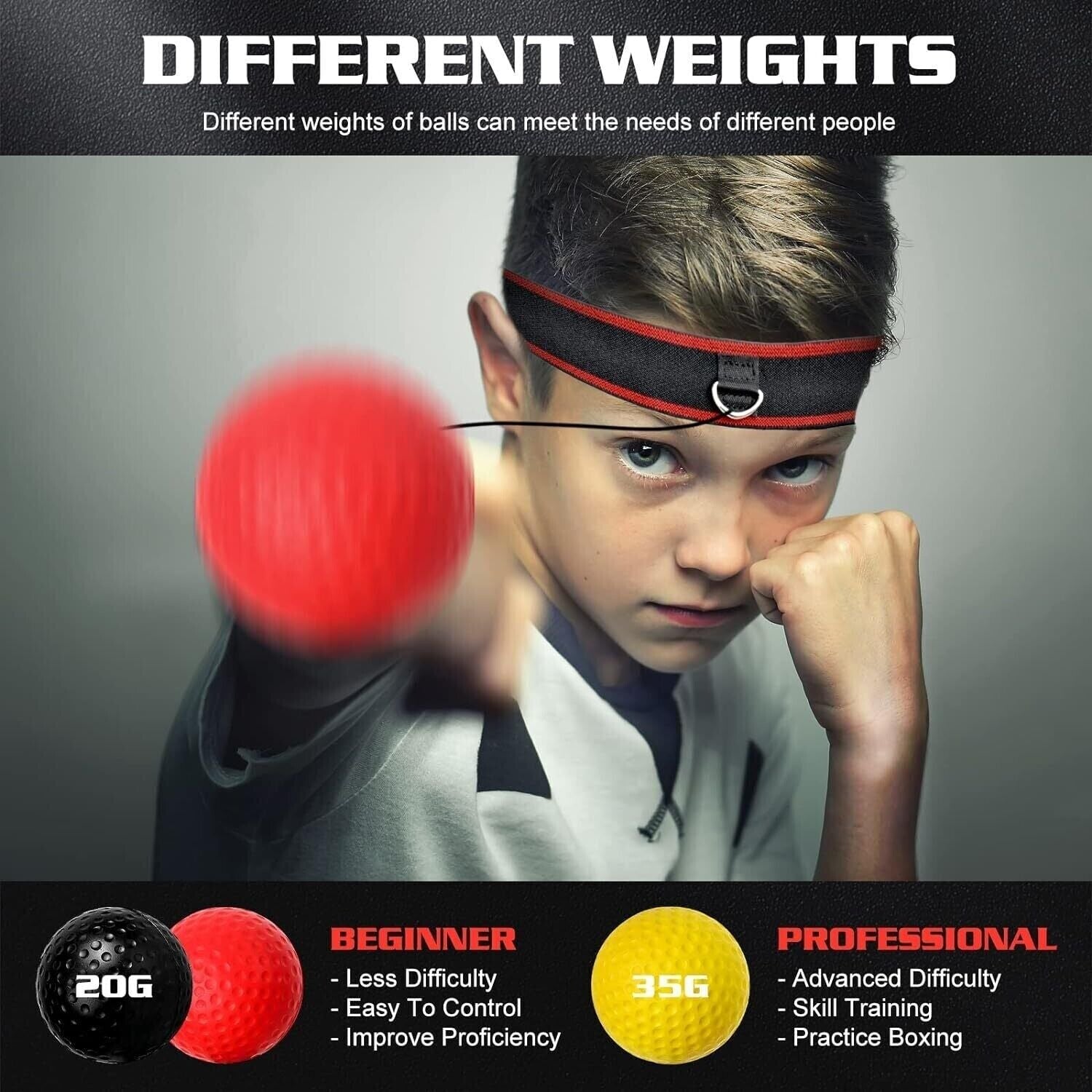 Smart Reflex Boxing Ball Set with App Support – Headband Punch Ball for Agility, Hand-Eye Coordination & Family Fun (2-Player Pack) - Ironwearpro