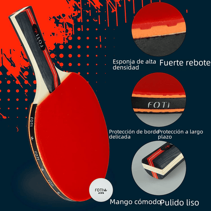 Table Tennis Racket Set with Balls and Adjustable Net - Ironwearpro