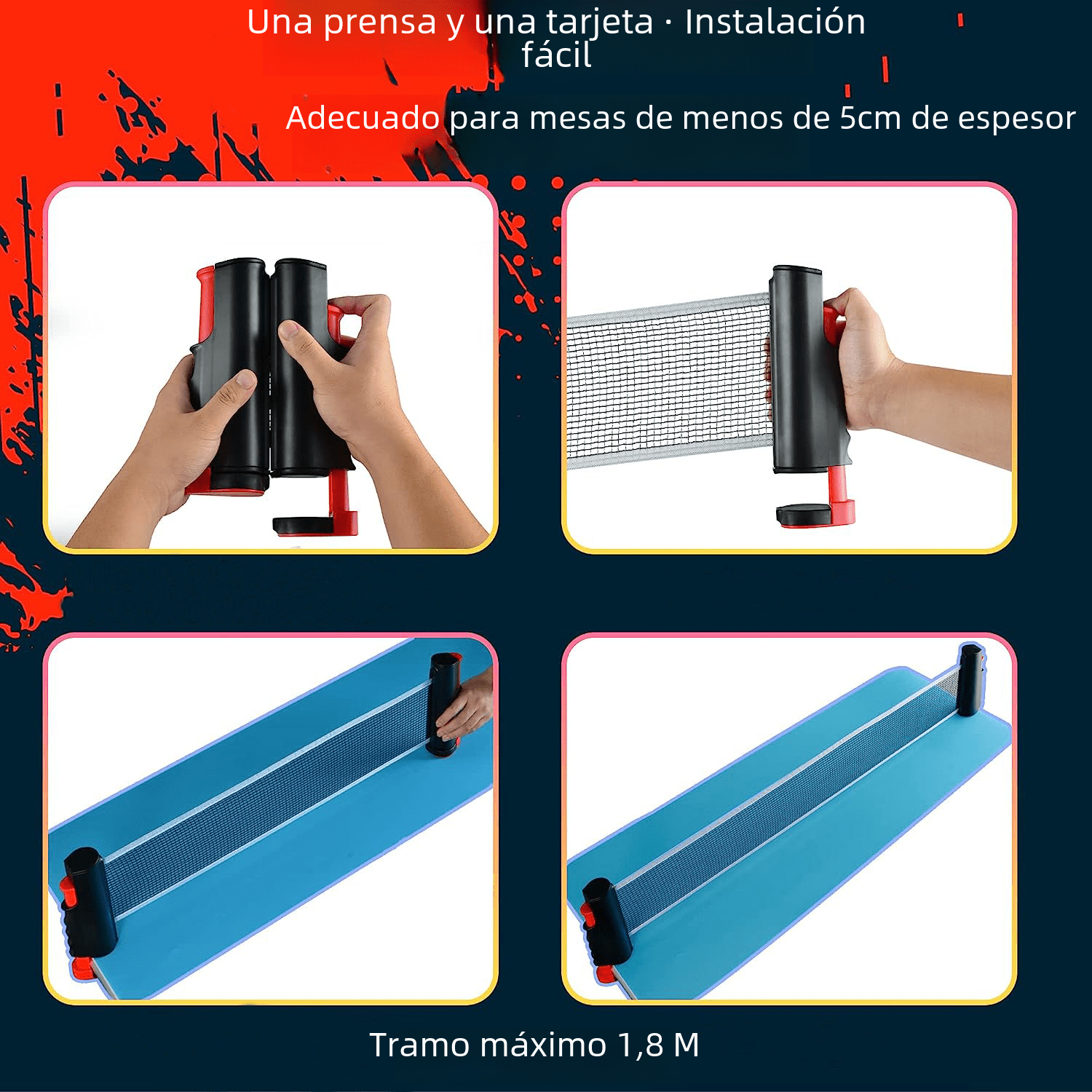 Table Tennis Racket Set with Balls and Adjustable Net - Ironwearpro