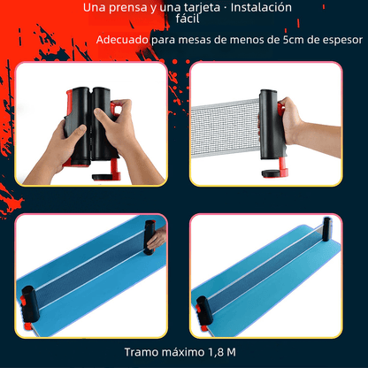 Table Tennis Racket Set with Balls and Adjustable Net - Ironwearpro